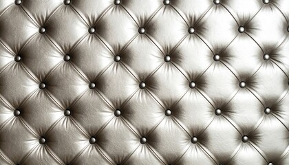 Fototapeta premium Elegant tufted leather upholstery with buttons, showcasing a sophisticated texture and design