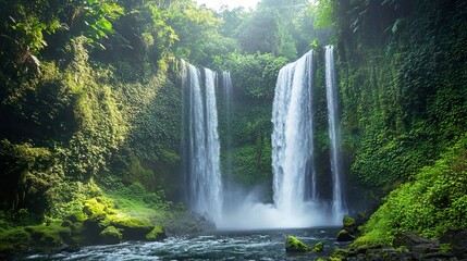 Majestic Forest Waterfall