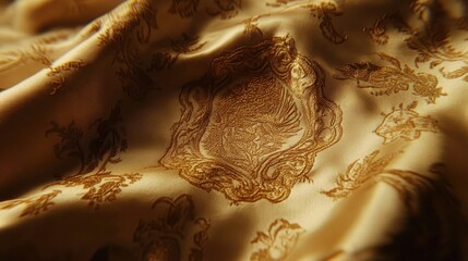 Close-up of a luxurious fabric with an intricate design.