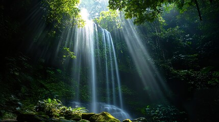 Majestic Forest Waterfall