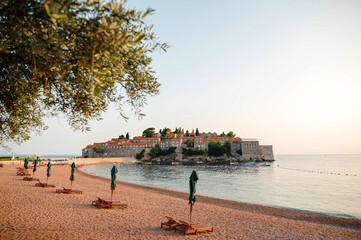 Tranquil Beach and Historic Island Resort at Sunset