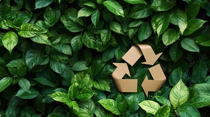 Eco-Friendly Symbol with Green Leaves