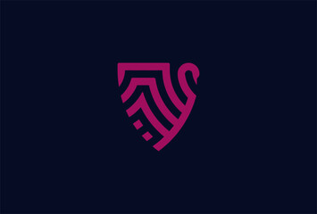 Swan logo, modern Swan with shield combination, vector illustration