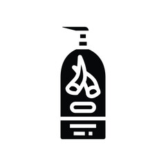liquid soap aloe vera label glyph icon vector illustration
