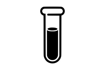 Test Tube Logo – Minimalist Bold Line Art Vector for Apparel and Vinyl Cutting Generative Ai