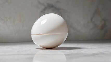Contemporary White Egg-shaped Decorative Vase on Countertop