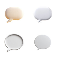 3D speech bubble set for communication concept, message, chat, dialogue, talk, and notification icon