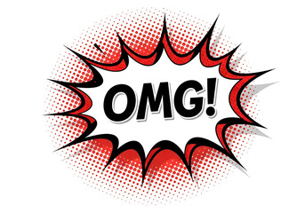 OMG Comic Style Editable Banner Vector