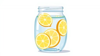 Jar of Lemon Slices in Water