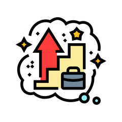 successful career dream color icon vector illustration