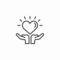 heart hands care icon sign vector