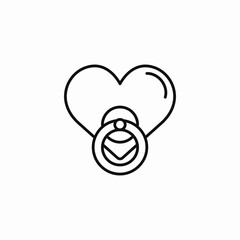 heart pacifier baby icon sign vector