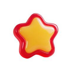Shiny red and yellow star shape on a black background