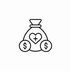 money bag donations icon sign vector