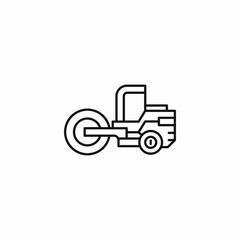 road roller vehicle icon sign vector