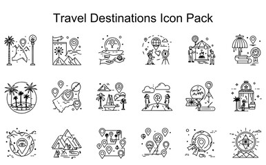 Fototapeta premium Travel Destinations Icon Pack
