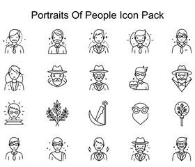 Fototapeta premium Portraits Of People Icon Pack