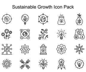 Fototapeta premium Sustainable Growth Icon Pack