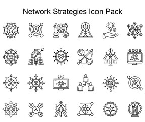 Fototapeta premium Network Strategies Icon Pack