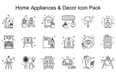 Home Appliances & Decor Icon Set