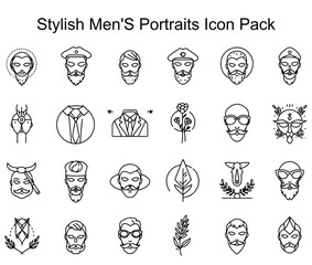 Stylish Men's Portraits Icon Pack