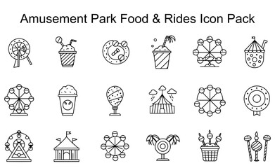 Amusement Park Food & Rides Icons