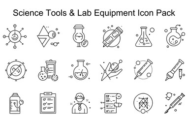 Fototapeta premium Science Tools & Lab Equipment Icon Pack