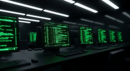 Digital technology market stock image featuring a business's data center network with digital audio mixer lights