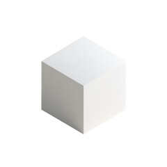 Isometric white cube, geometric shape, 3d, abstract, box, concept, graphic resource.