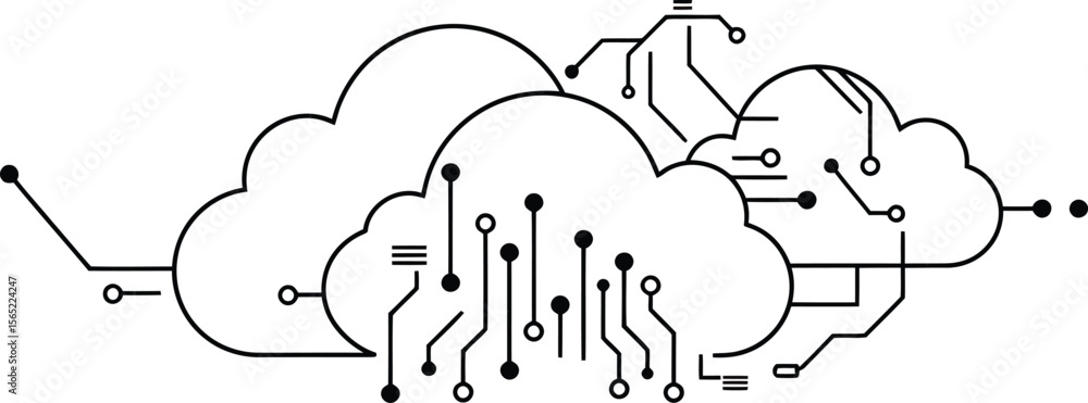 Poster minimalist cloud computing vector