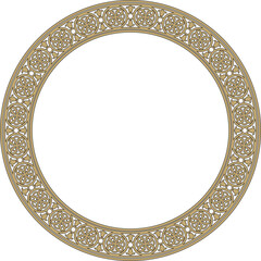 Vector round European gold and black ornament. Endless pattern, circle, ring of the Middle Ages. Revival border. Decorations of palaces and churches.
