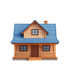 Cartoon wooden house, cozy cottage, architecture, building, residential, family home, simple design