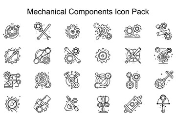 Fototapeta premium Mechanical Components Icon Pack
