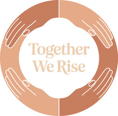 Minimal handshake circle design with together we rise text for naidoc 2025 unity and support campaign  