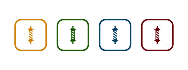 barber shop pole icon vector illustration. barber shop pole icon in different color design.