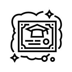 getting degree dream line icon vector illustration