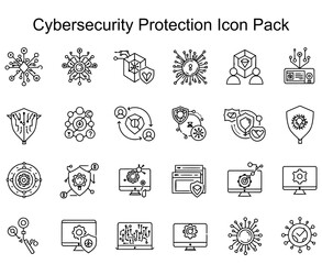 Obraz premium Cybersecurity Protection Icon Pack