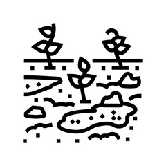 contaminated crops line icon vector illustration