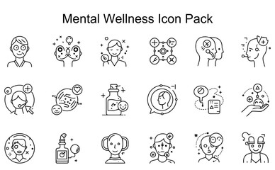Fototapeta premium Mental Wellness Icon Pack