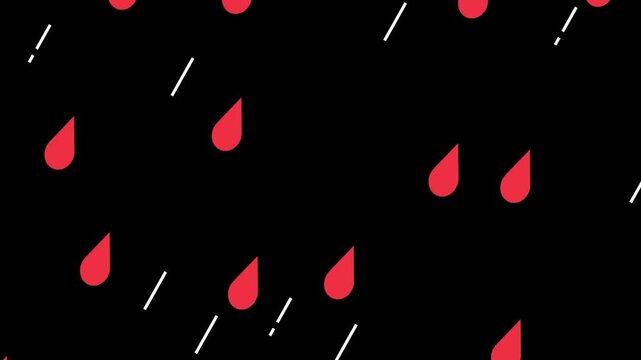 The blood drip rain in black background.