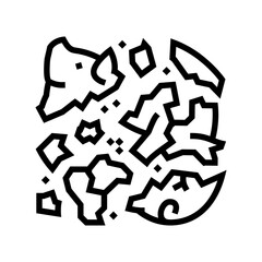 broken empty piggy bank line icon vector illustration