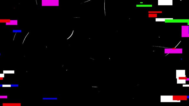 The glitch effect in black background.