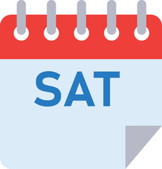 Saturday calendar icon flat design illustration representing weekend planning concepts