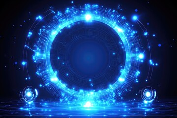 Obraz premium Circular, glowing, light blue energy ring
