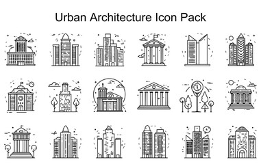 Fototapeta premium Urban Architecture Icon Pack