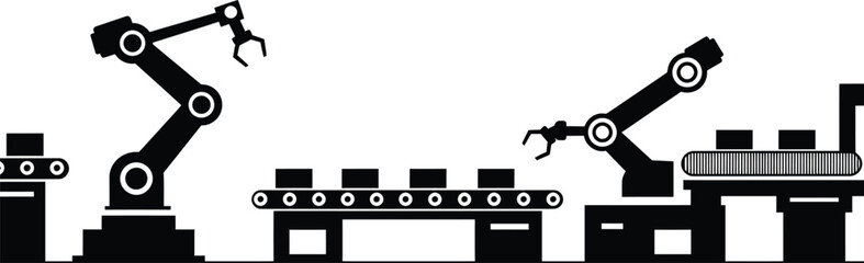 Robot Automation Factory Vector Illustration