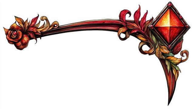 Ornate floral and gem design with rich autumnal colors.