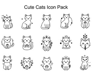 Cute Cartoon Cat Icons