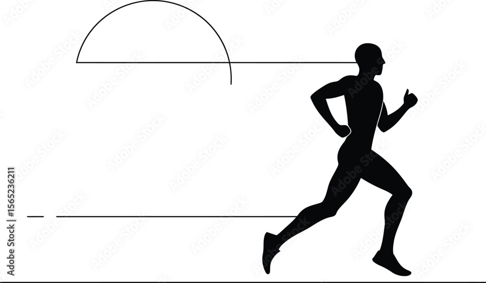 Poster minimalist running vector
