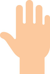 Obraz premium Flat design illustration of a human hand with five fingers raised